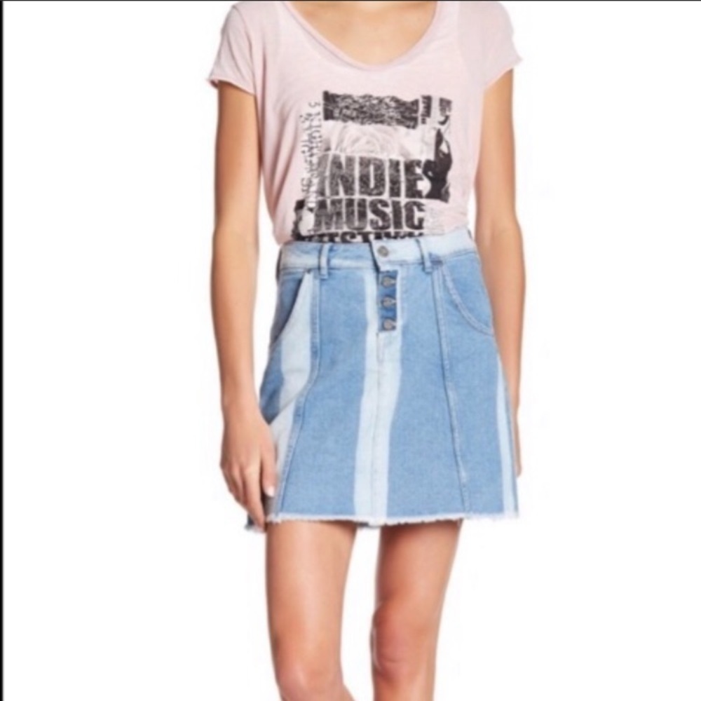 William Rast Aqua Streak A-Line Denim Skirt NWT Size 25